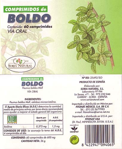 BOLDO(Comprimidos) (Envasede60Comprimidos) SoriaNatural