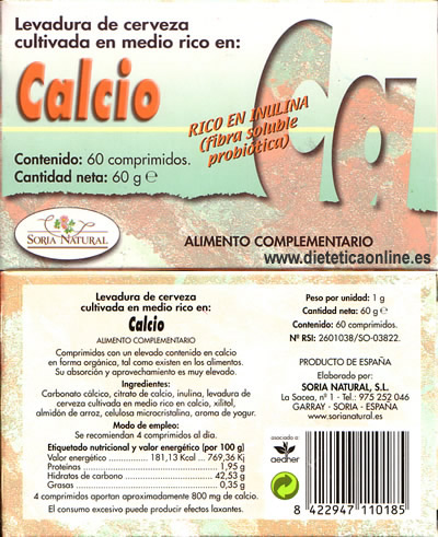 CALCIO (Envasede60Comprimidos) SoriaNatural