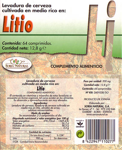 LITIO(Comp.) (EnvasedeComprimidos) SoriaNatural