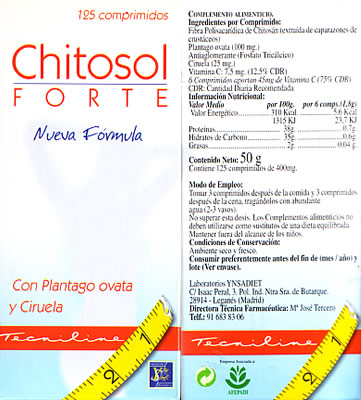 CHITOSOLFORTE (Envasede125Comprimidos) Ynsadiet